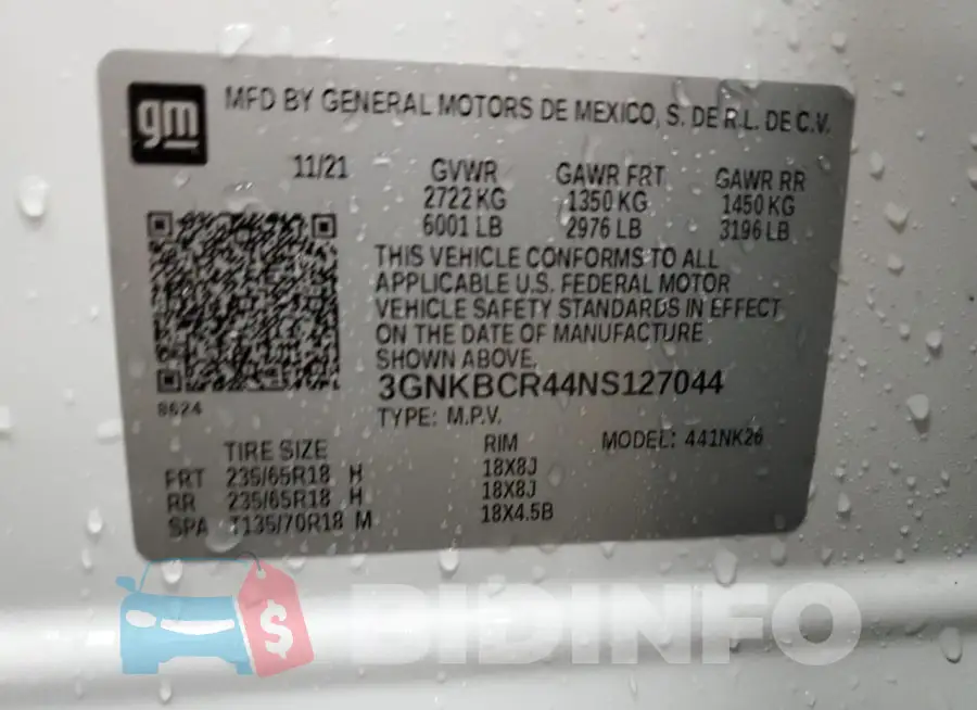 3GNKBCR44NS127044 Photo# 14