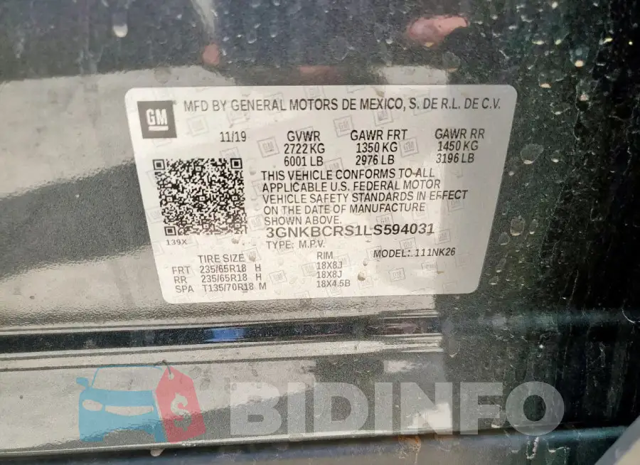 3GNKBCRS1LS594031 Photo# 14