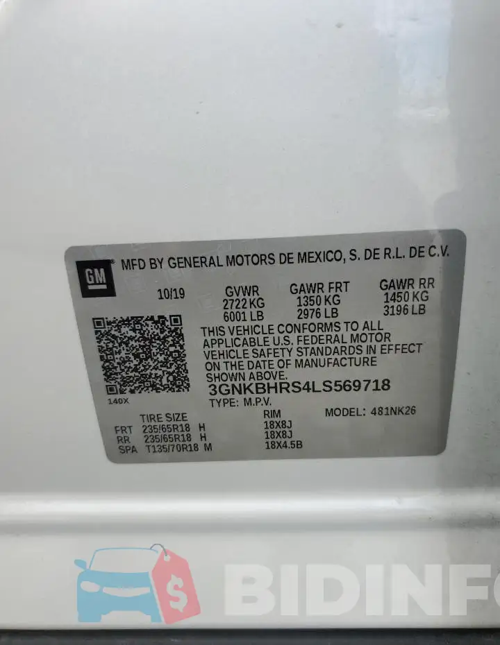 3GNKBHRS4LS569718 Photo# 13