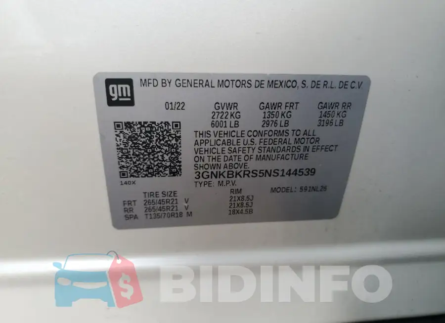3GNKBKRS5NS144539 Photo# 13