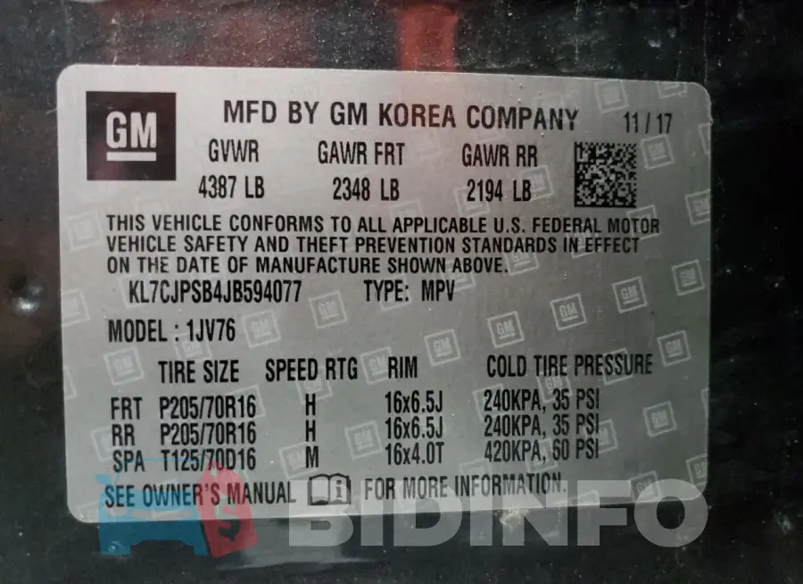 KL7CJPSB4JB594077 Photo# 13