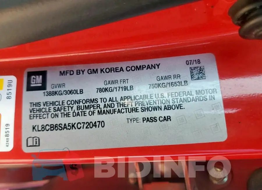 KL8CB6SA5KC720470 Photo# 13