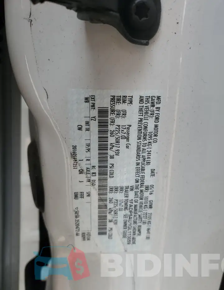 1FADP5AU1GL113059 Photo# 13
