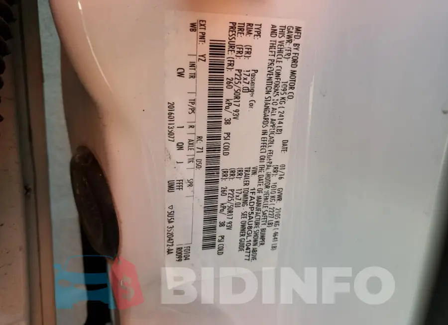 1FADP5AU8GL104777 Photo# 13