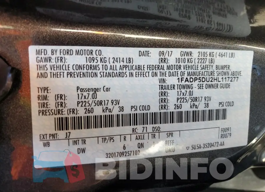 1FADP5DU2HL117277 Photo# 13