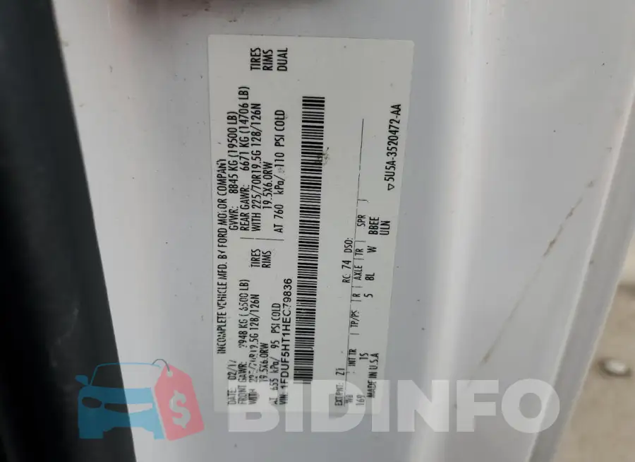 1FDUF5HT1HEC79836 Photo# 12
