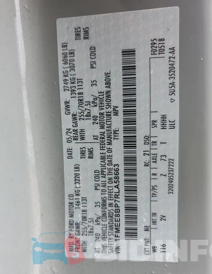 1FMEE8BP7RLA58663 Photo# 13