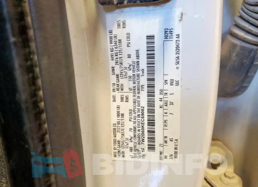 1FT7W2B60KEC69082 Photo# 12
