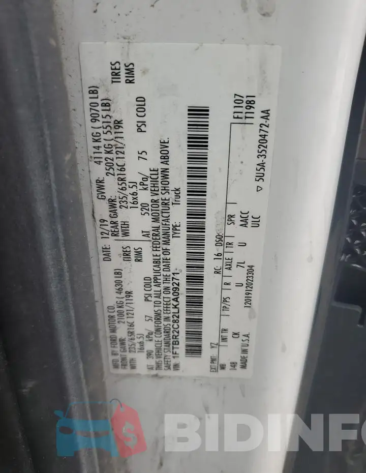 1FTBR2C82LKA09271 Photo# 13