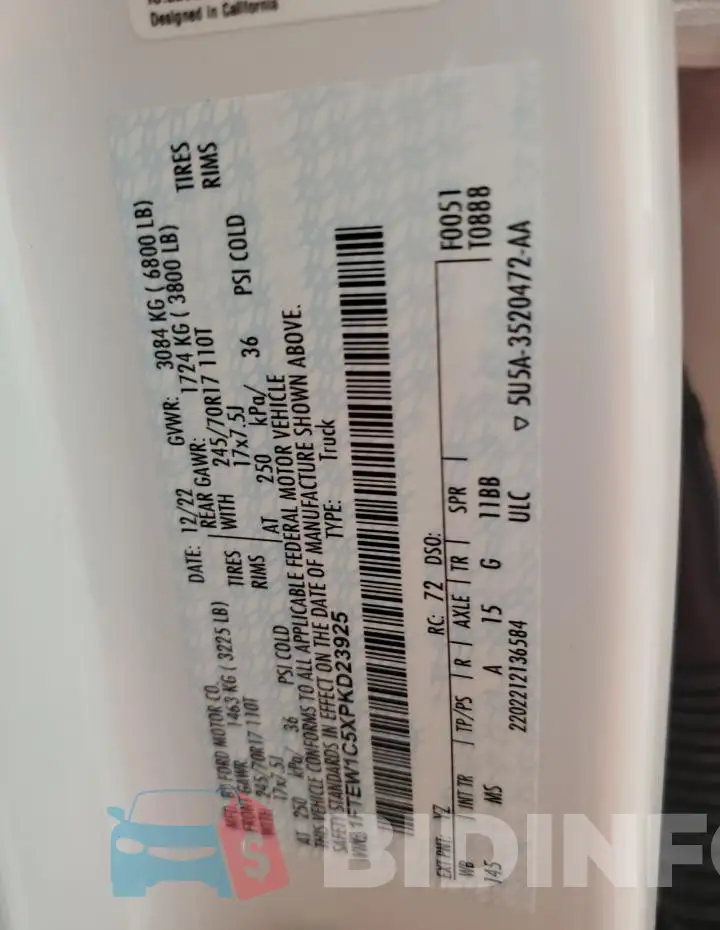 1FTEW1C5XPKD23925 Photo# 12