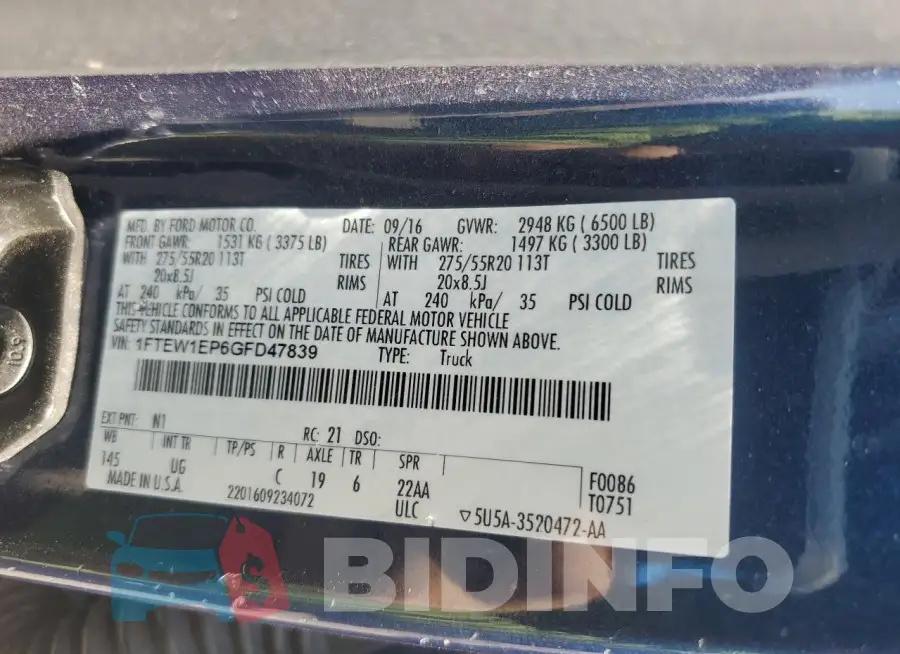 1FTEW1EP6GFD47839 Photo# 12
