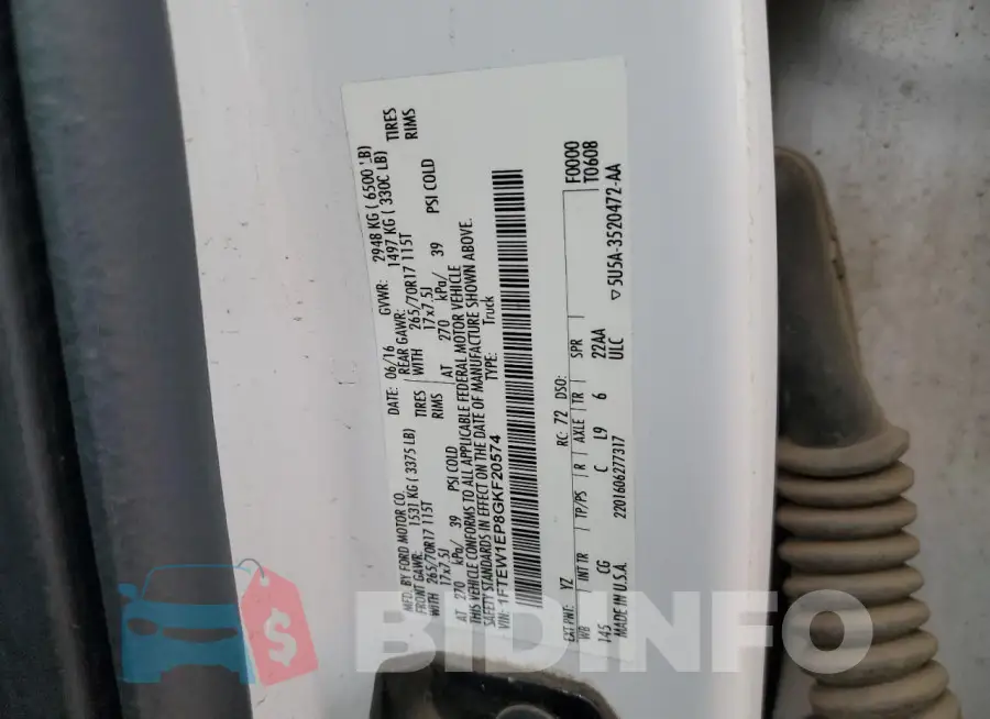 1FTEW1EP8GKF20574 Photo# 12