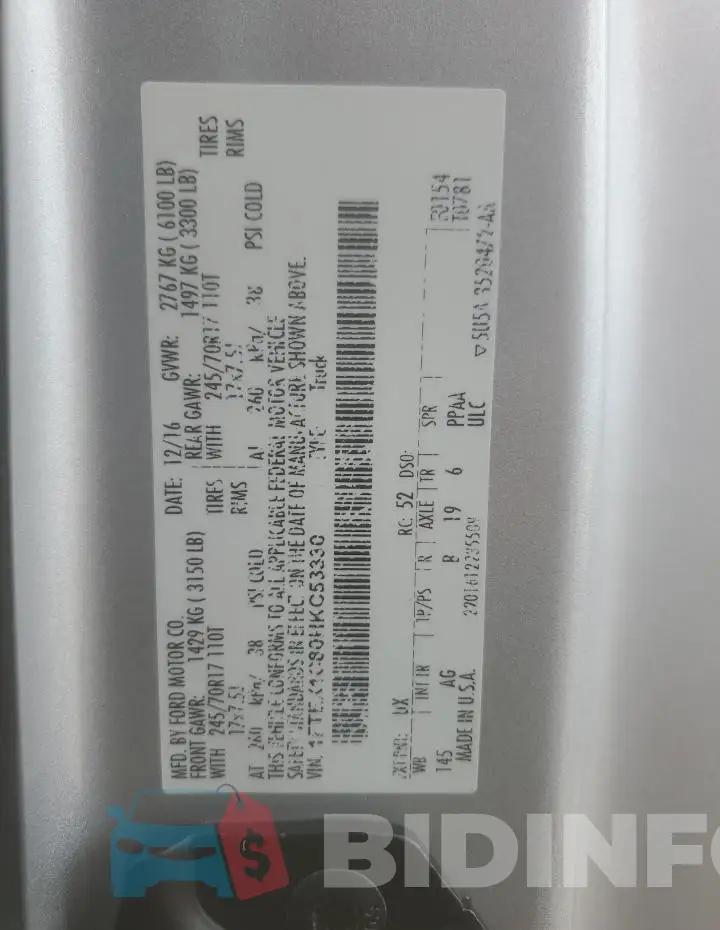 1FTEX1C80HKC53330 Photo# 13