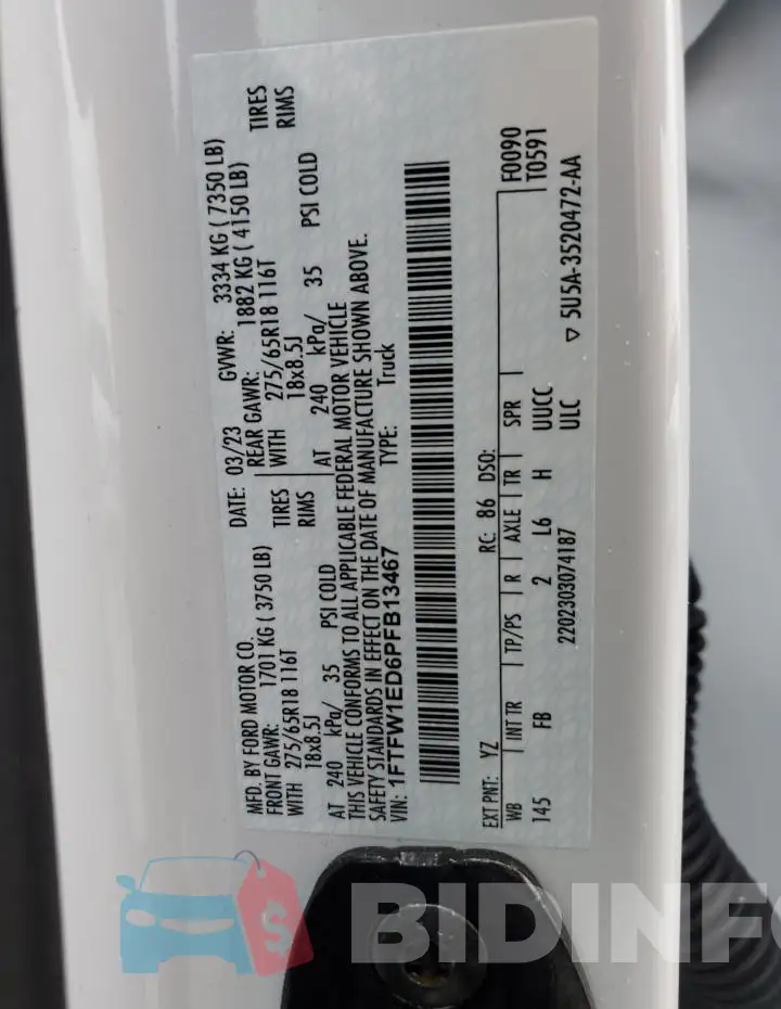 1FTFW1ED6PFB13467 Photo# 12