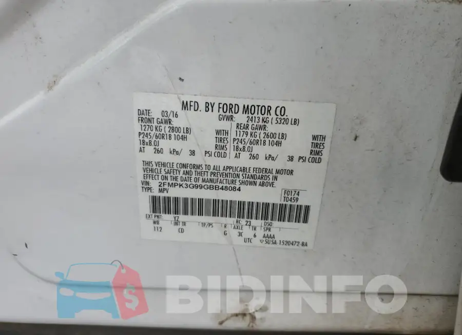 2FMPK3G99GBB48084 Photo# 14