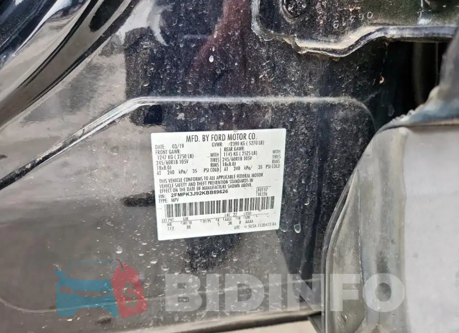 2FMPK3J92KBB89626 Photo# 13