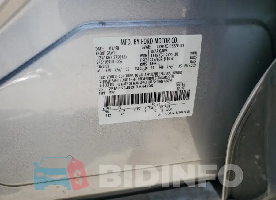 2FMPK3J92LBA44796 Photo# 13