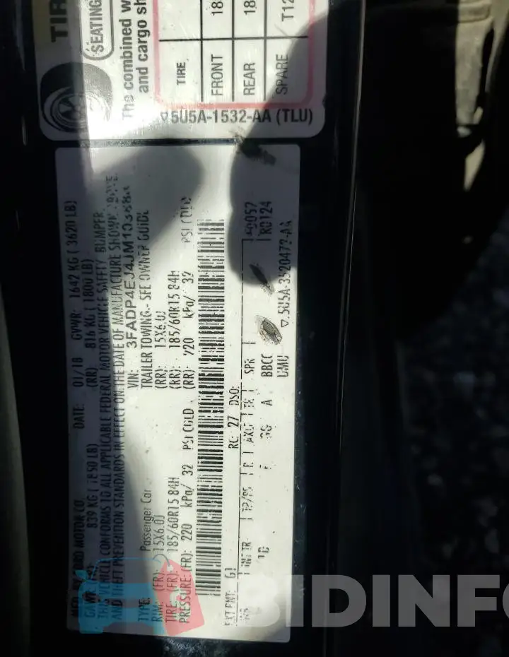 3FADP4EJ4JM103884 Photo# 12