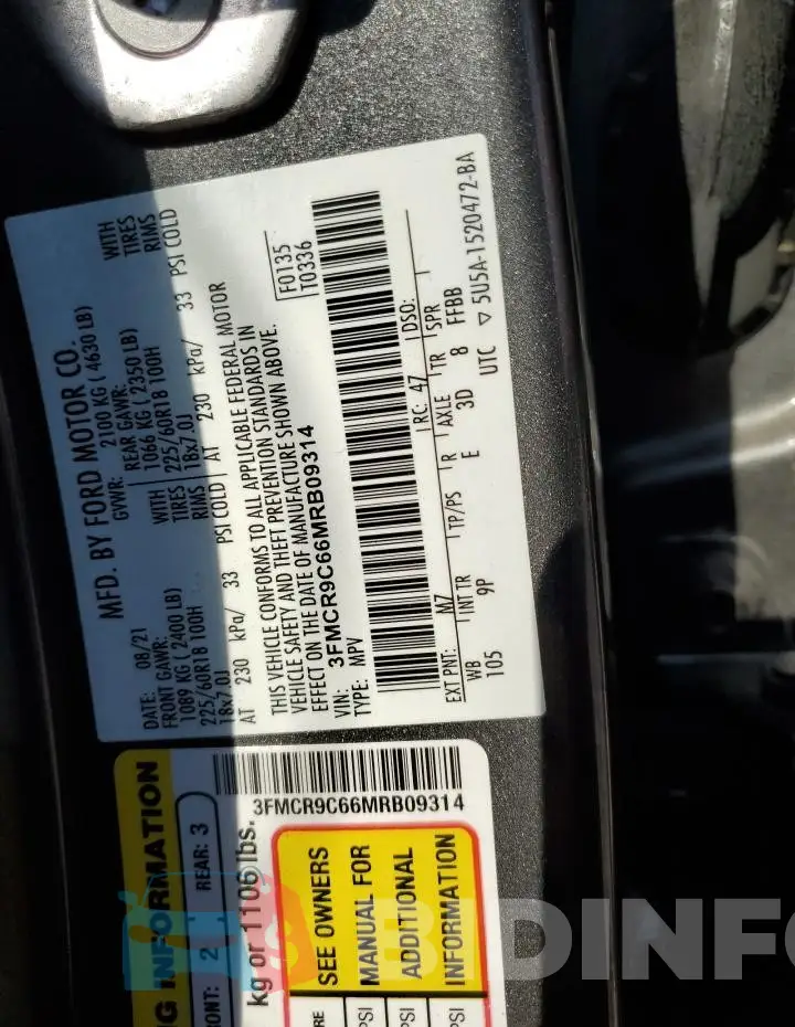 3FMCR9C66MRB09314 Photo# 13