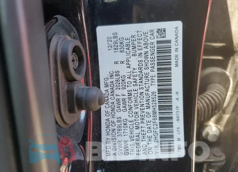 2HGFC2F68MH528526 Photo# 12