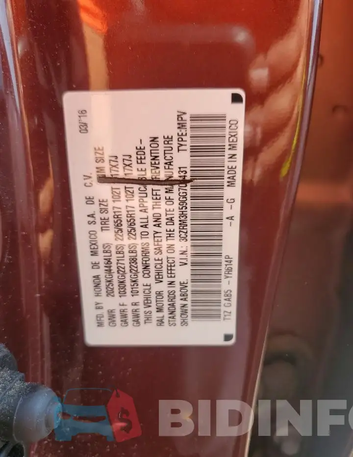 3CZRM3H59GG706431 Photo# 12