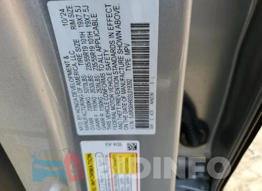 5J6RS6H90SL019392 Photo# 13
