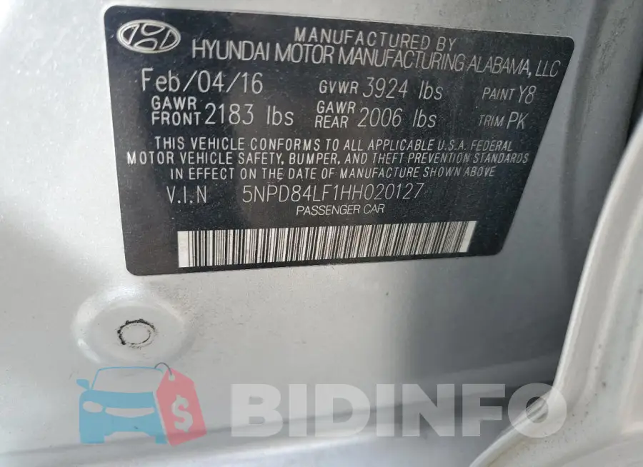 5NPD84LF1HH020127 Photo# 13