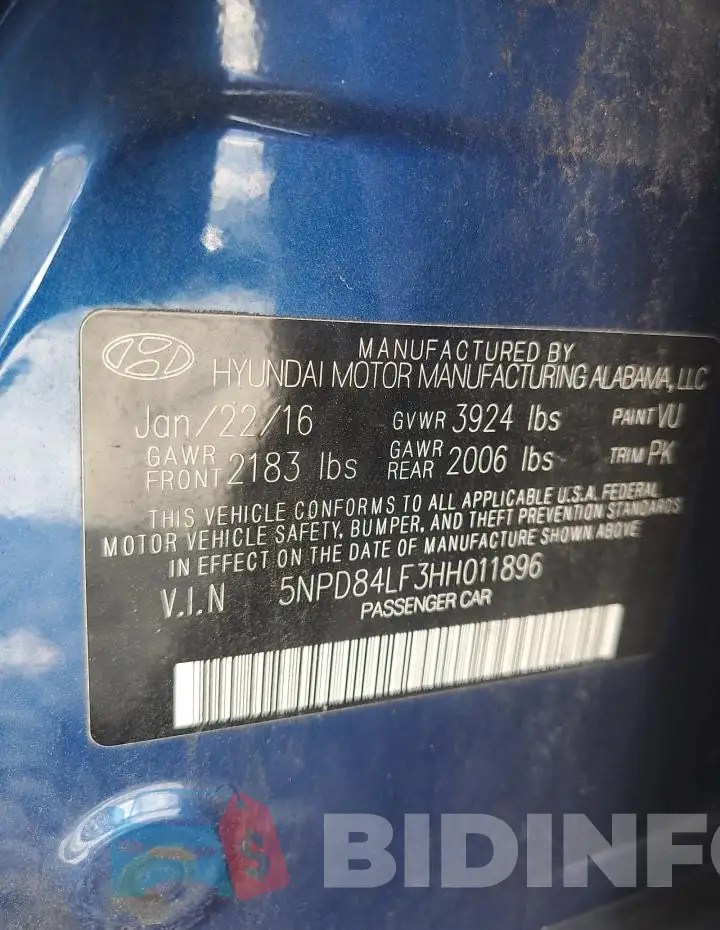 5NPD84LF3HH011896 Photo# 12