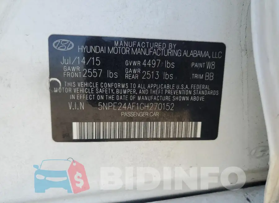 5NPE24AF1GH270152 Photo# 12