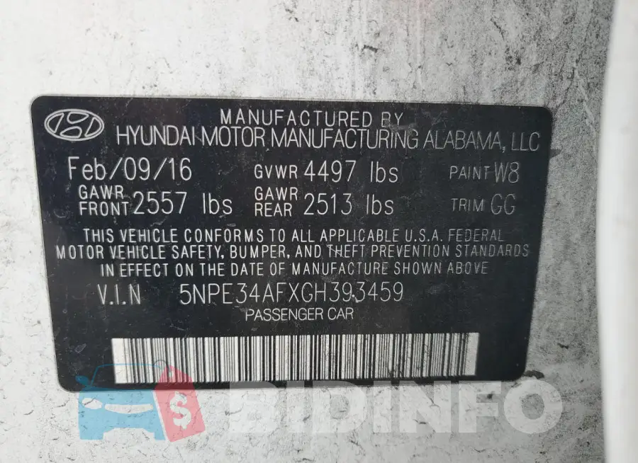 5NPE34AFXGH393459 Photo# 12
