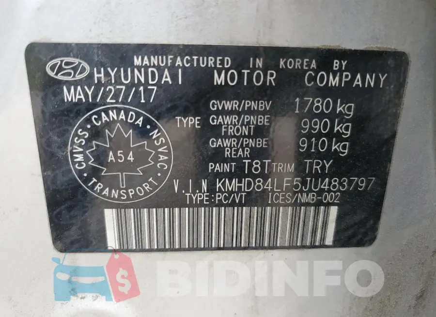 KMHD84LF5JU483797 Photo# 12