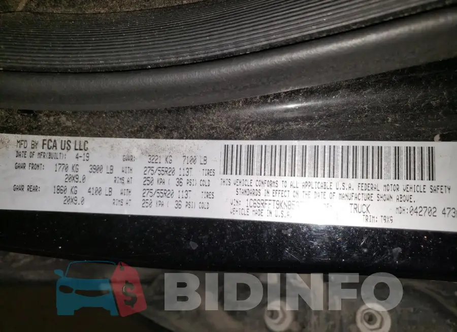 1C6SRFFT9KN853772 Photo# 12