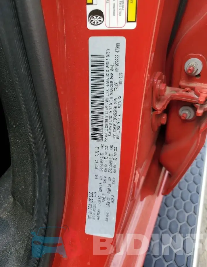 1C6SRFJT1KN909906 Photo# 12