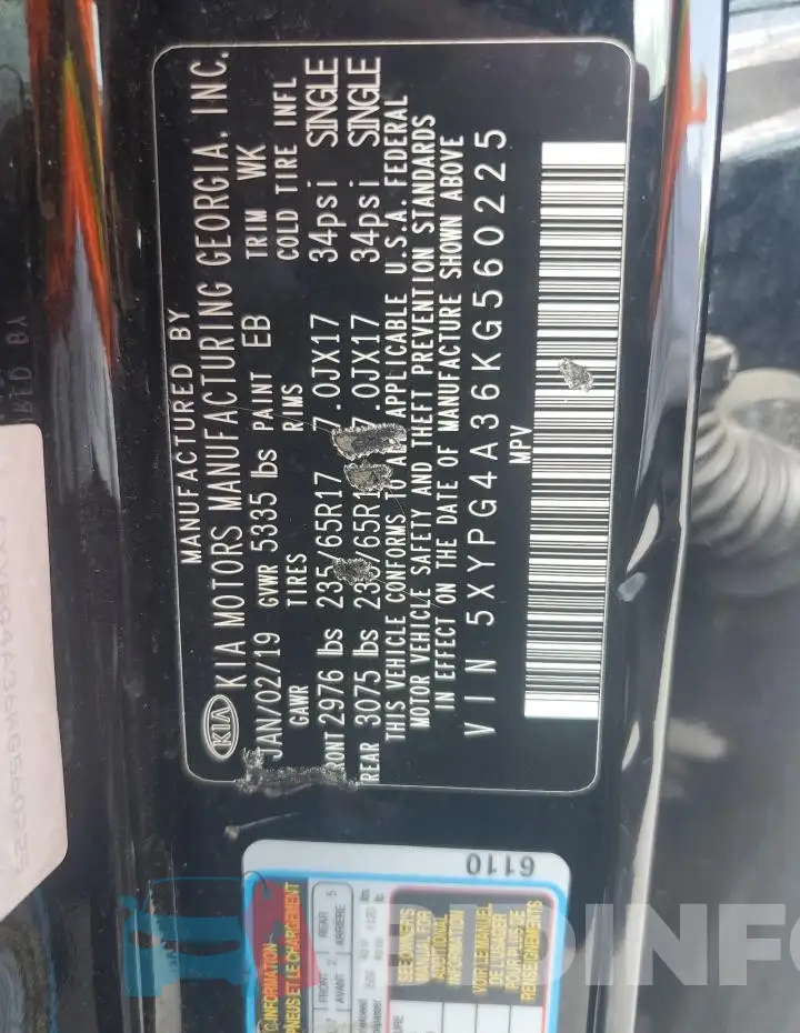5XYPG4A36KG560225 Photo# 12