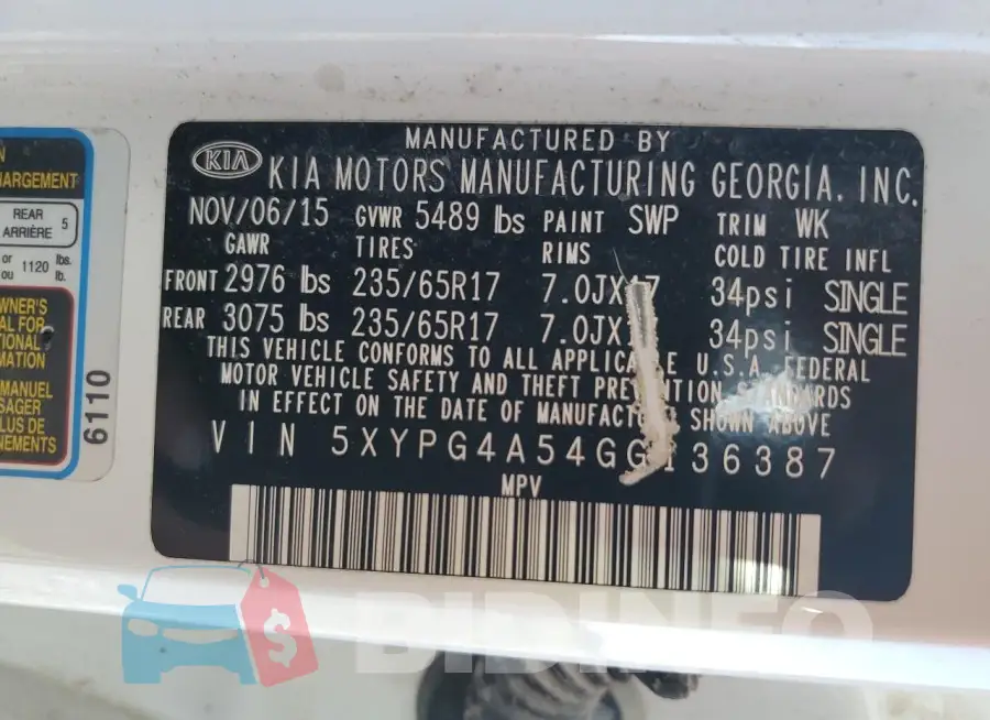 5XYPG4A54GG136387 Photo# 13