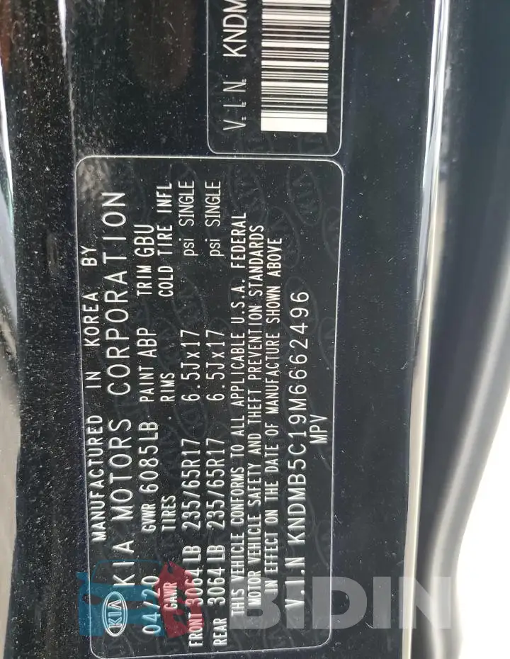 KNDMB5C19M6662496 Photo# 13