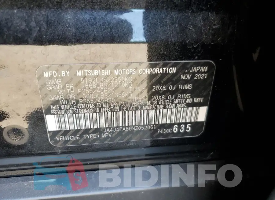 JA4J4TA89NZ052061 Photo# 13