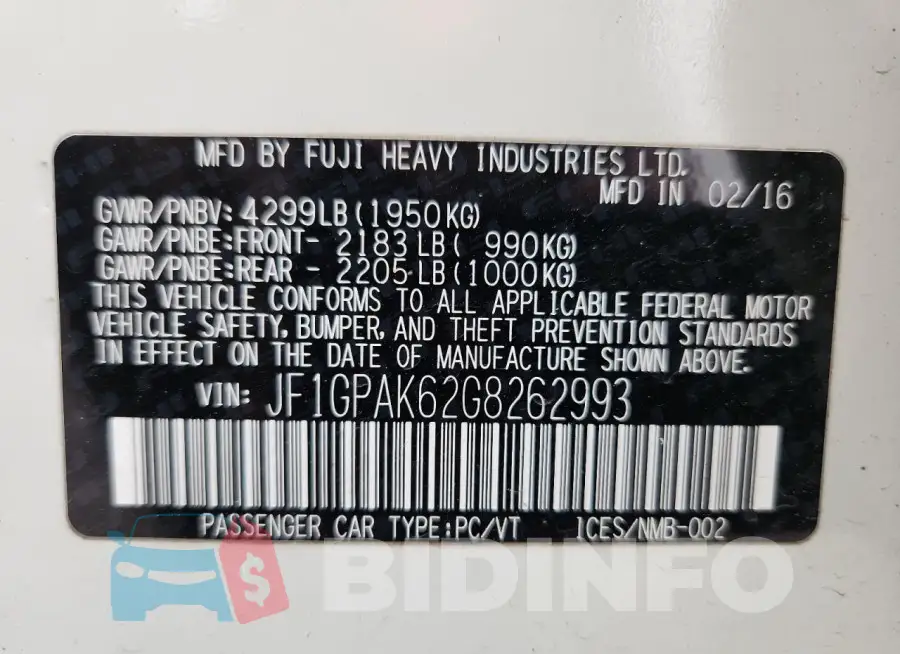 JF1GPAK62G8262993 Photo# 12