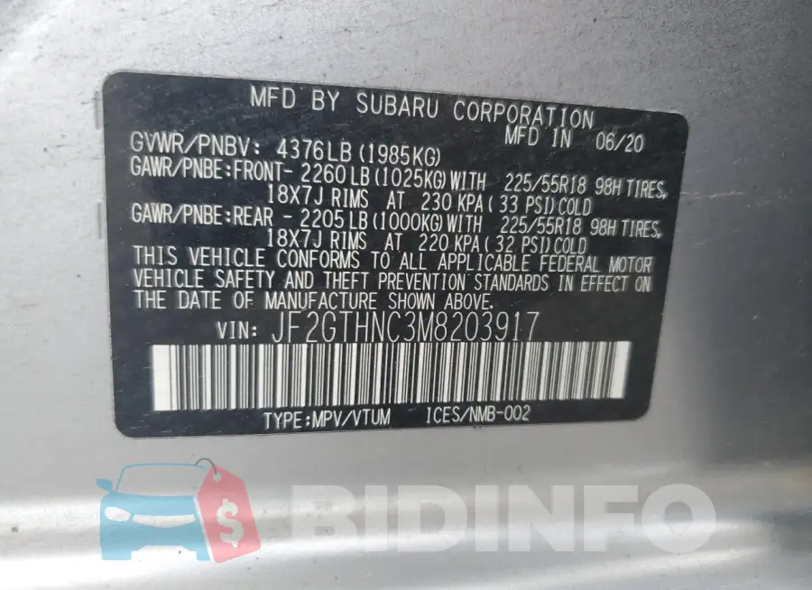 JF2GTHNC3M8203917 Photo# 13