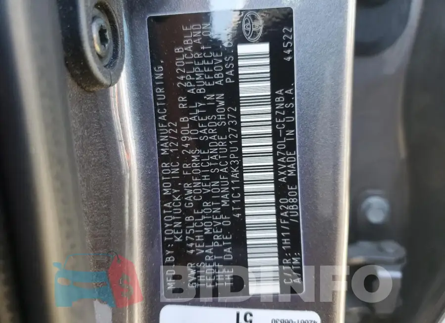 4T1C11AK3PU127372 Photo# 13