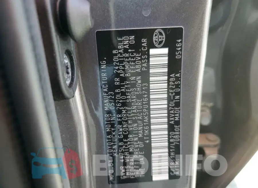 4T1K61AK5PU164713 Photo# 12
