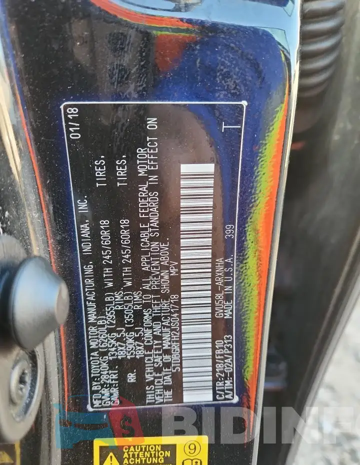 5TDBGRFH2JS041718 Photo# 13