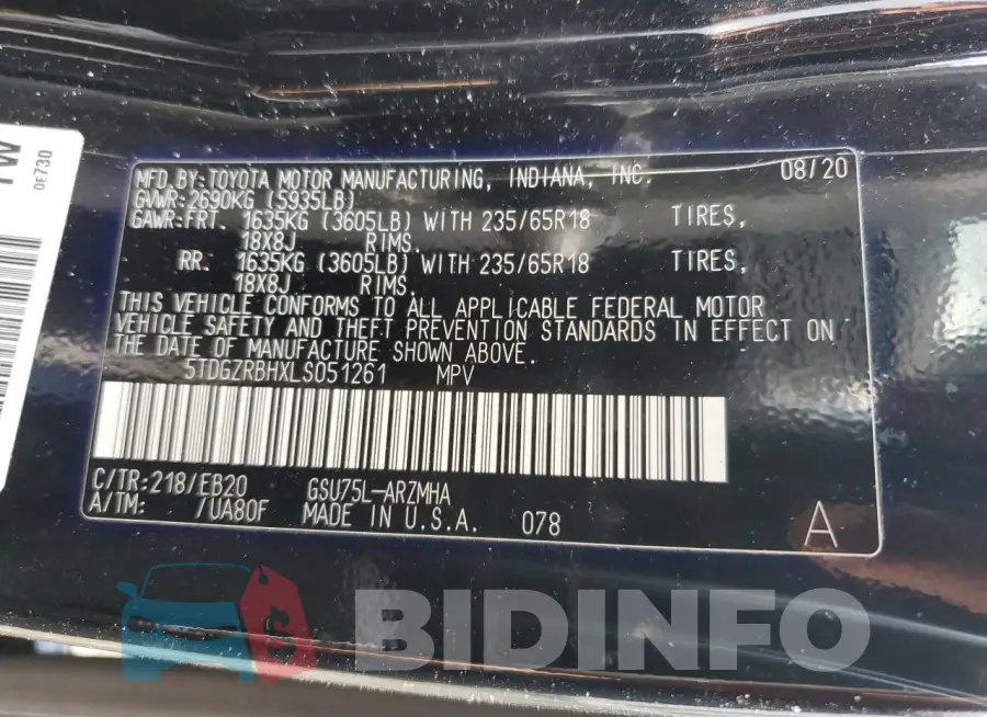 5TDGZRBHXLS051261 Photo# 14