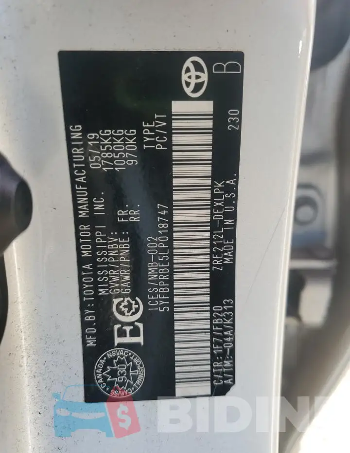 5YFBPRBE5LP018747 Photo# 12