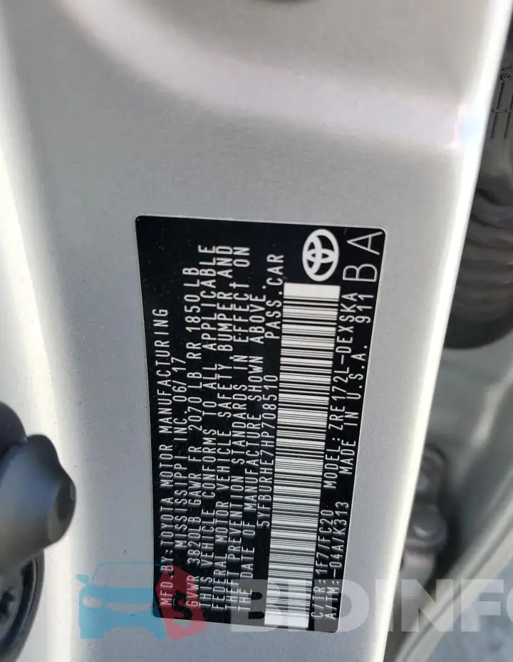 5YFBURHE7HP708510 Photo# 13