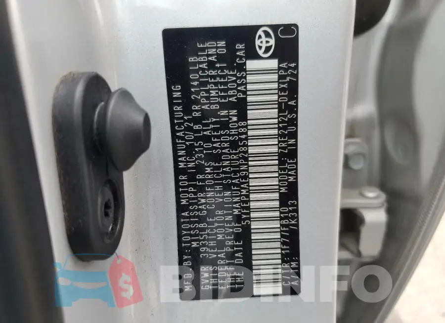 5YFEPMAE9NP285488 Photo# 12