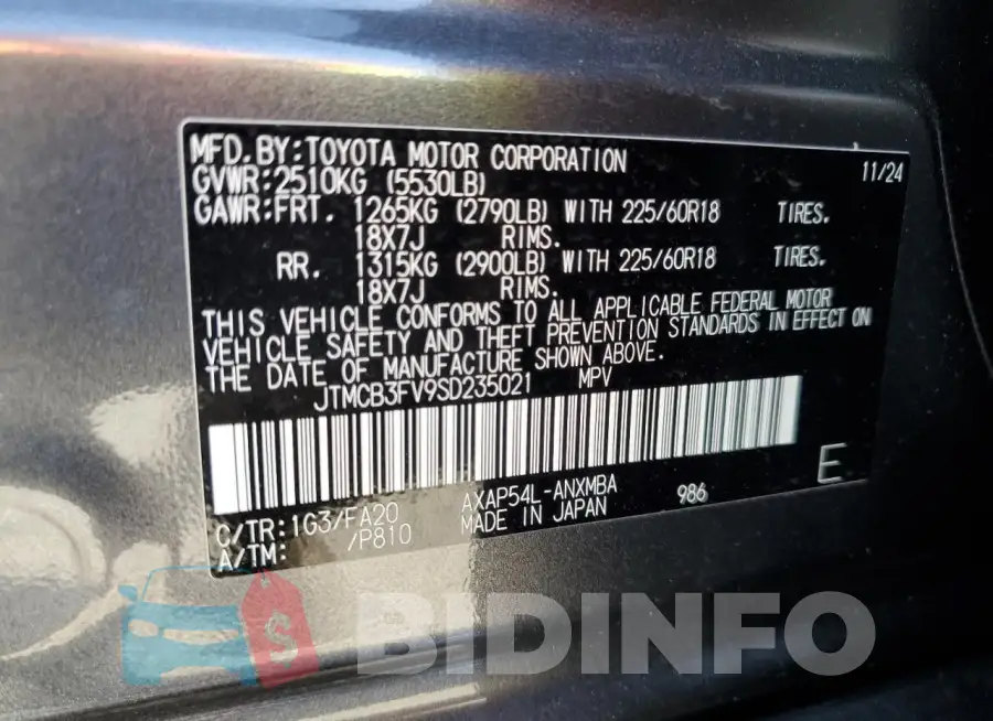 JTMCB3FV9SD235021 Photo# 13