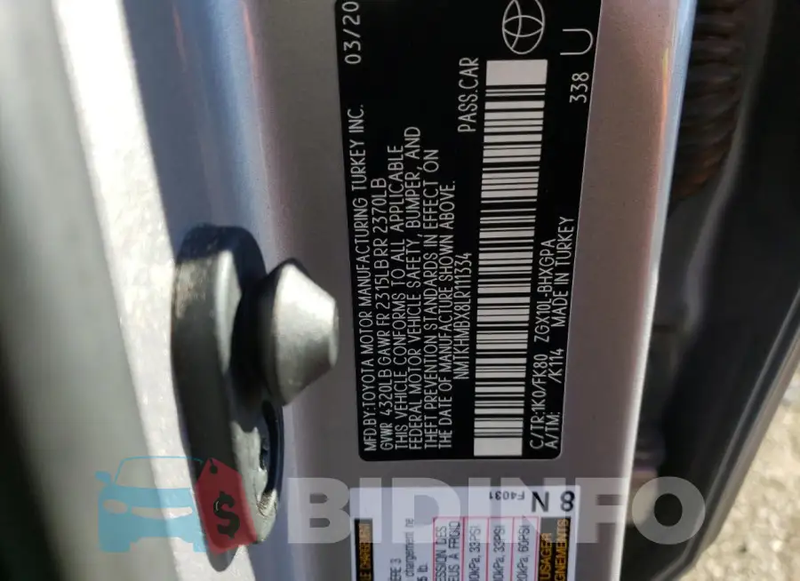 NMTKHMBX8LR111334 Photo# 12