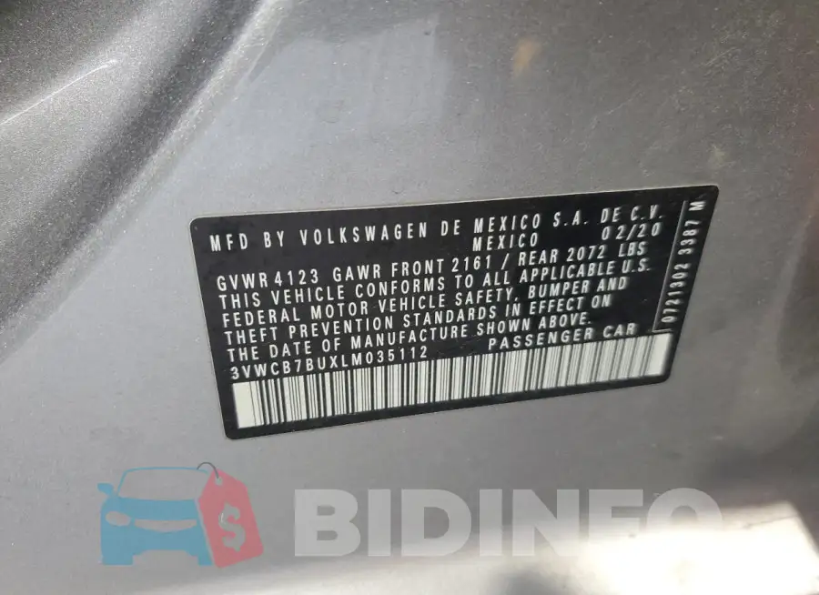 3VWCB7BUXLM035112 Photo# 13