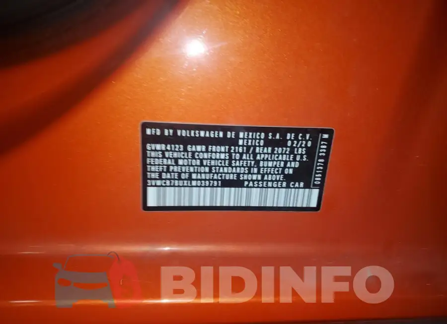 3VWCB7BUXLM039791 Photo# 12